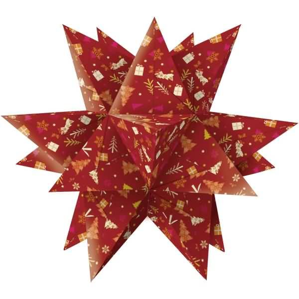 Faltblätter Aurelio stern Winterzauber 115g/qm 14,8x14,8cm orange/rot