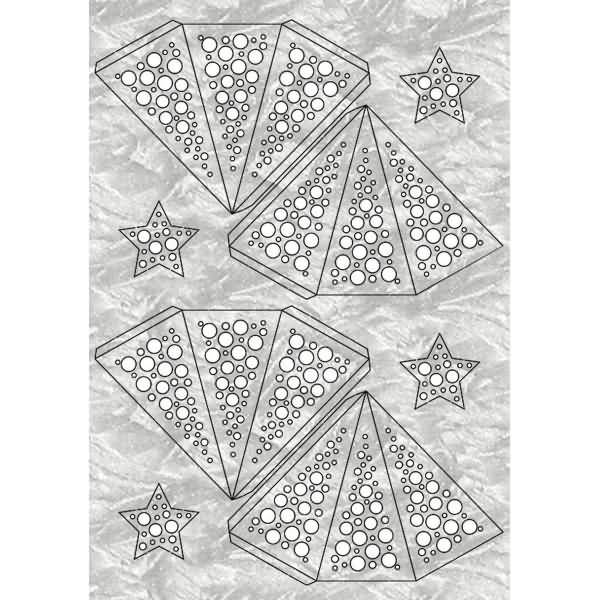 Bastelset Modena-Stern mini Dots 230g/qm A4 VE=2 Stück silber
