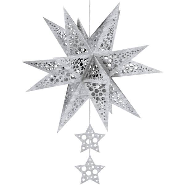 Bastelset Modena-Stern mini Dots 230g/qm A4 VE=2 Stück silber