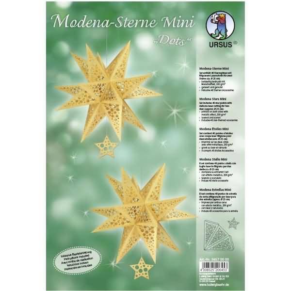 Bastelset Modena-Stern mini Dots 200g/qm A4 VE=2 Stück gold