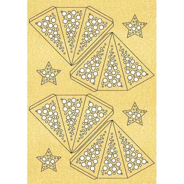 Bastelset Modena-Stern mini Dots 200g/qm A4 VE=2 Stück gold