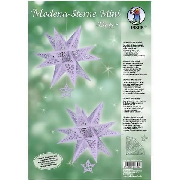 Bastelset Modena-Stern mini Dots 200g/qm A4 VE=2 Stück lavendel
