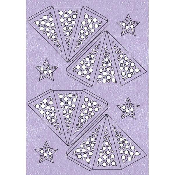 Bastelset Modena-Stern mini Dots 200g/qm A4 VE=2 Stück lavendel