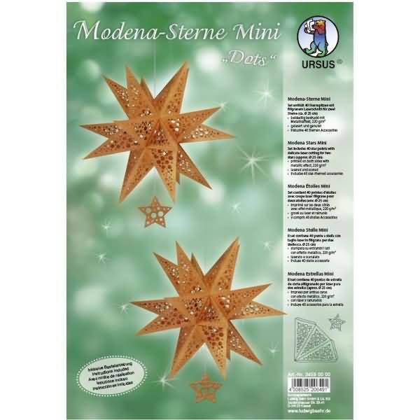 Bastelset Modena-Stern mini Dots 220G A4 VE=2 Stück kupfer