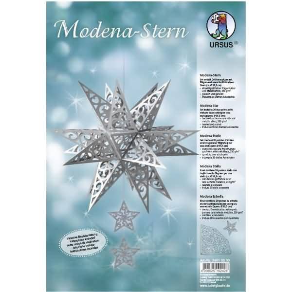 Bastelset Modena-Stern Grace 230g/qm A4 silber