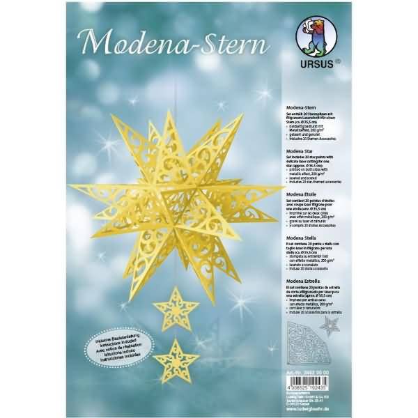 Bastelset Modena-Stern Grace 200g/qm A4 gold