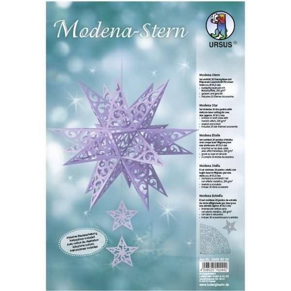 Bastelset Modena-Stern Grace 200g/qm A4 lavendel