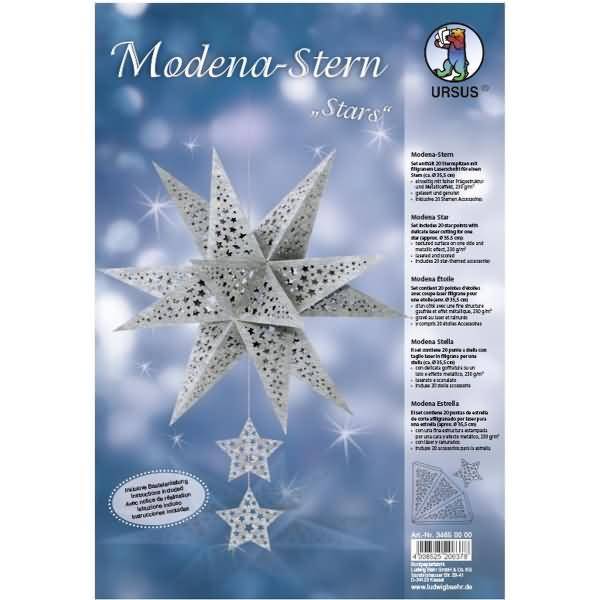 Bastelset Modena-Stern Stars 230g/qm A4 silber