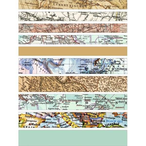 Faltstreifen Fröbelsterne Landkarten