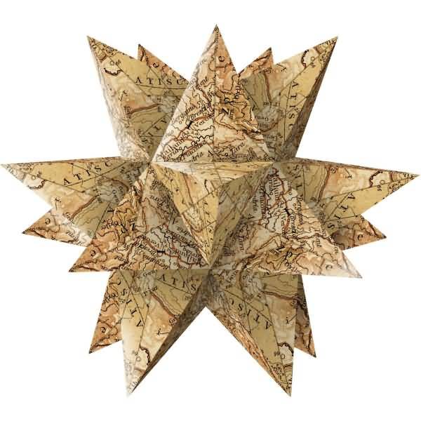 Faltblätter Aurelio Stern 'Maps Vintage' 100g/qm 15x15cm VE=33 BLatt