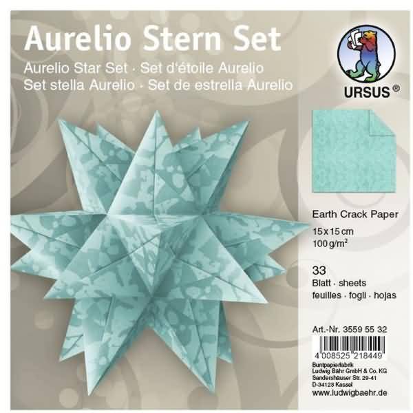 Faltblätter Aurelio Stern Earth Crack Paper 100g/qm 15x15cm VE=33 BLatt azurblau