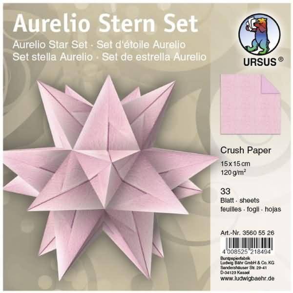 Faltblätter Aurelio Stern Crush Paper 120g/qm 15x15cm VE=33 BLatt rosa