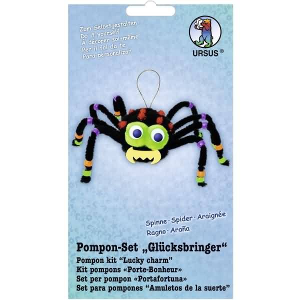 Bastelset Pompon-Set 'Glücksbringer Spinne'
