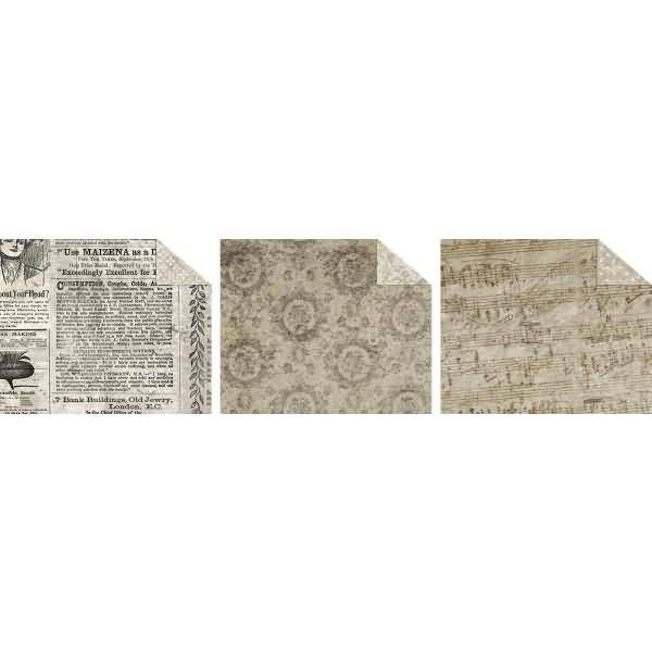 Fotokarton Vintage 300g/qm 49,5x68cm VE=10 Bogen 3 Motive sortiert