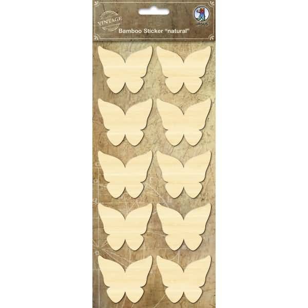 Bambus Sticker natur Schmetterling