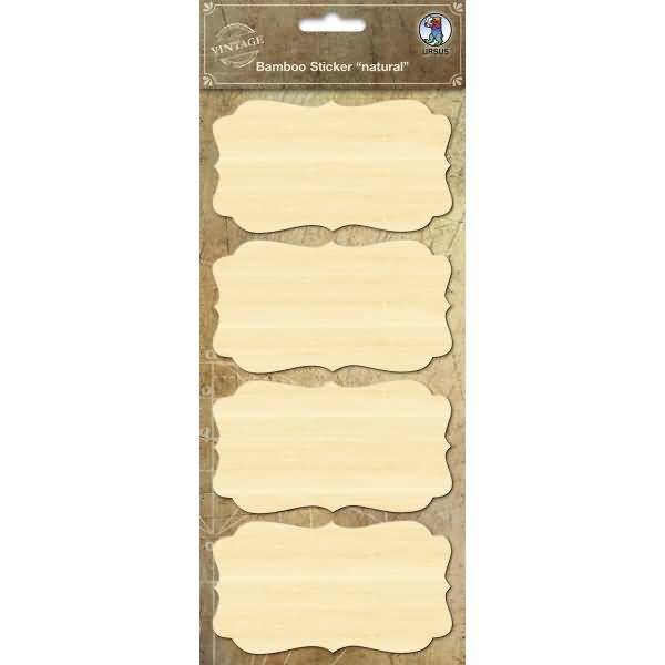Bambus Sticker natur Rechteck geschwungen