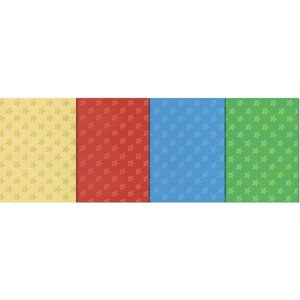 Alu-Sternchenfolie Polypackung 30x50cm VE=4 Rollen 4 Farben sortiert