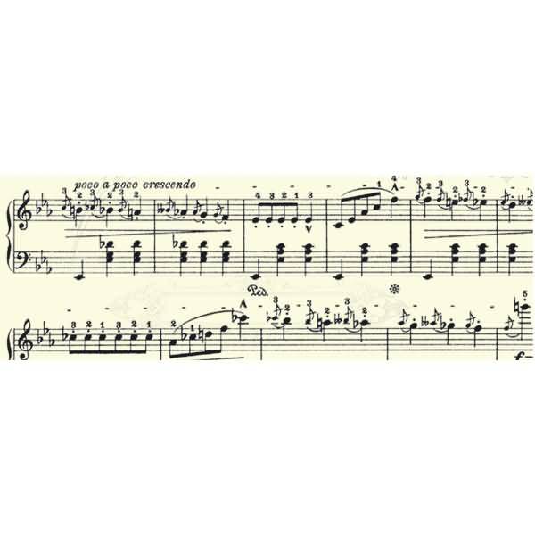 Transparentpapier 115g/qm A4 VE=5 Blatt Noten chamois/schwarz