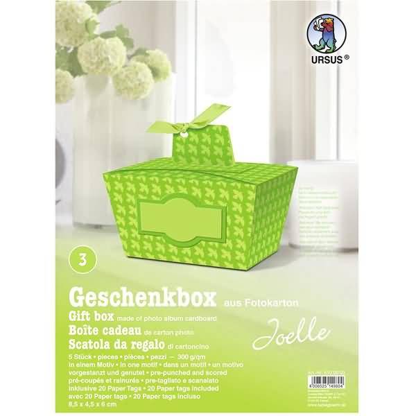 Geschenkbox Joelle grün 8,5x4,5x6cm VE=5 Stück Motiv: 03