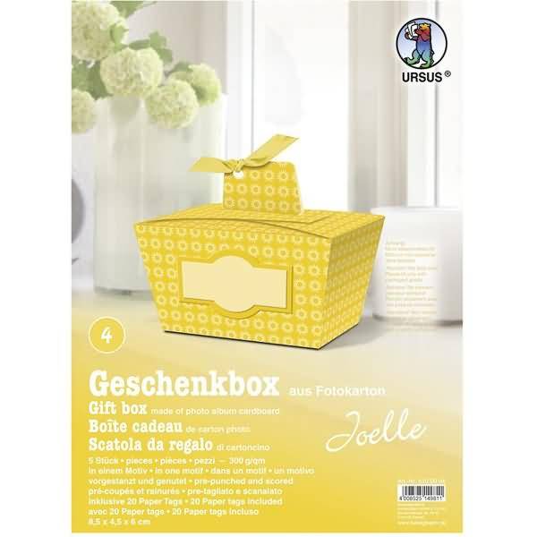 Geschenkbox Joelle gelb 8,5x4,5x6cm VE=5 Stück Motiv: 04