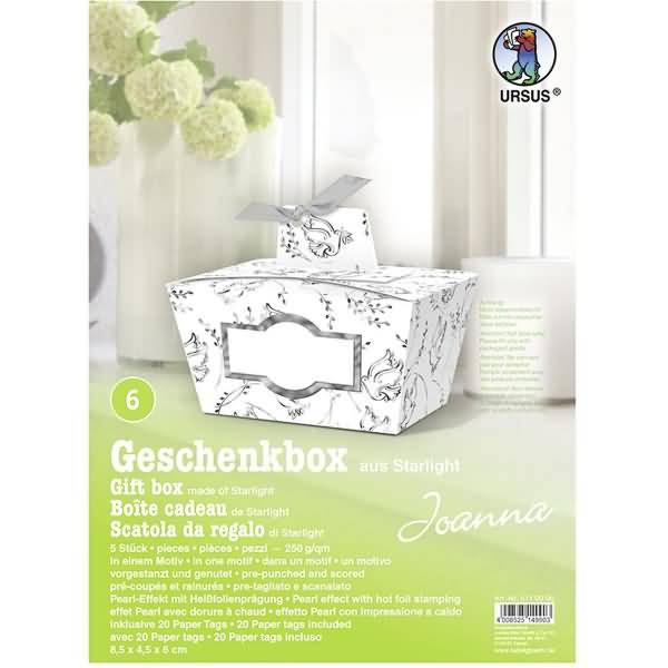 Geschenkbox Joanna silber 8,5x4,5x6cm VE=5 Stück Motiv: 06