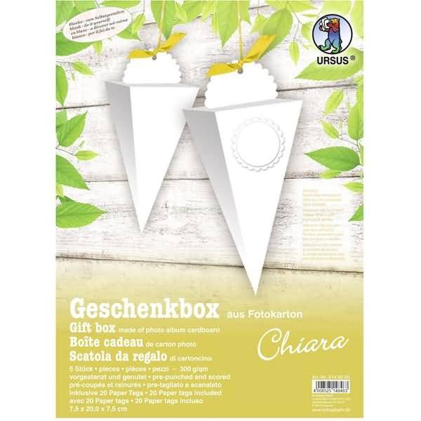 Geschenkbox Chiara 7,5x20x7,5cm VE=5 Stück weiß
