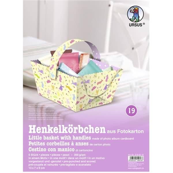 Henkelkörbchen 13x7x9cm VE=5 Stück Motiv 19