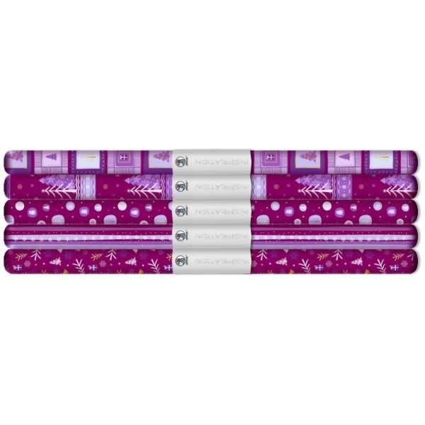 Transparentpapier Rolle 115 g/qm 50x61cm Winterzauber flieder/brombeer VE=5 Stück