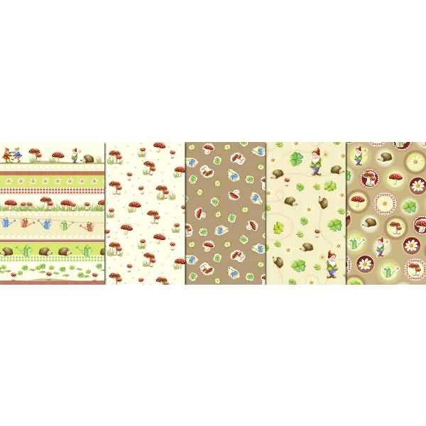 Transparentpapier Rolle 115g/qm 50x61cm Glückspilze 5 Motive sortiert VE=25 Stück