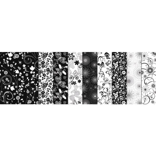 Transparentpapier Rolle 115g/qm 50x61cm Black & White Sortierung 2 5 Motive sortiert VE=25 Stück