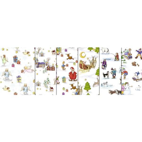 Transparentpapier Rolle 115 g/qm 50x61cm Winterwonderland 6 Motive sortiert VE=25 Stück
