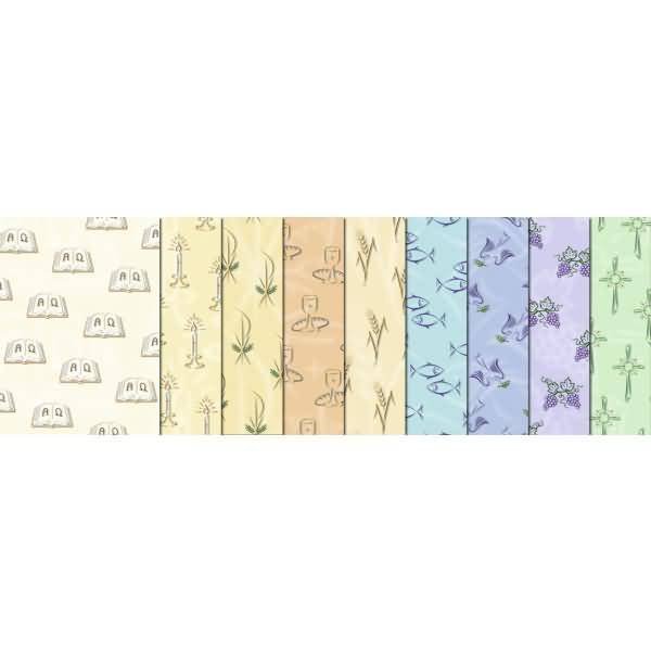 Transparentpapier Rolle 115g/qm 50x61cm Christliche Symbole 10 Motive sortiert VE=25 Stück