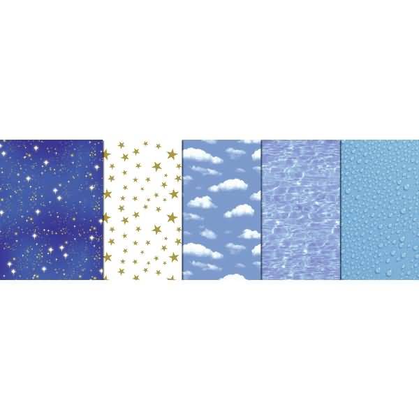 Transparentpapier Rolle 115g/qm 50x61cm Elemente 5 Motive sortiert VE=25 Stück