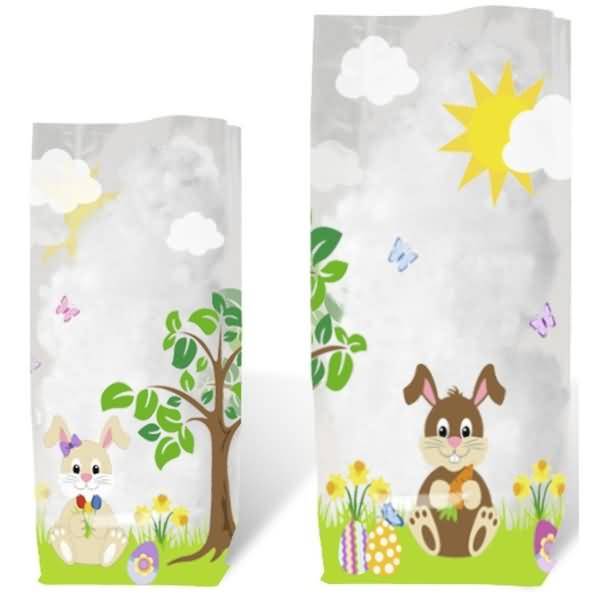 Geschenk-Bodenbeutel Hasen 11,5x19cm