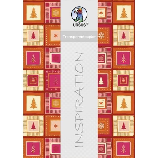 Transparentpapier 115 g/qm A4 VE=5 Blatt Winterzauber orange/rot Motiv 1