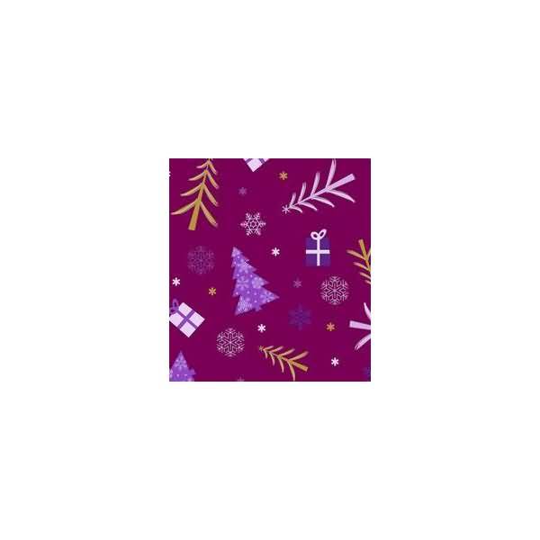 Transparentpapier Rolle 115 g/qm 50x61cm Winterzauber flieder/brombeer Motiv 05