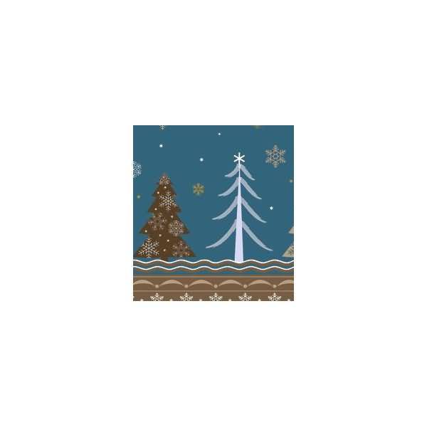 Transparentpapier Rolle 115 g/qm 50x61cm Winterzauber petrol/braun Motiv 02