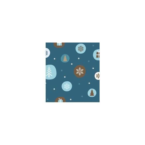 Transparentpapier Rolle 115 g/qm 50x61cm Winterzauber petrol/braun Motiv 03