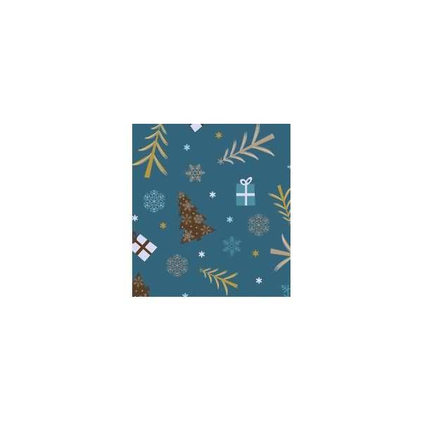 Transparentpapier Rolle 115 g/qm 50x61cm Winterzauber petrol/braun Motiv 05