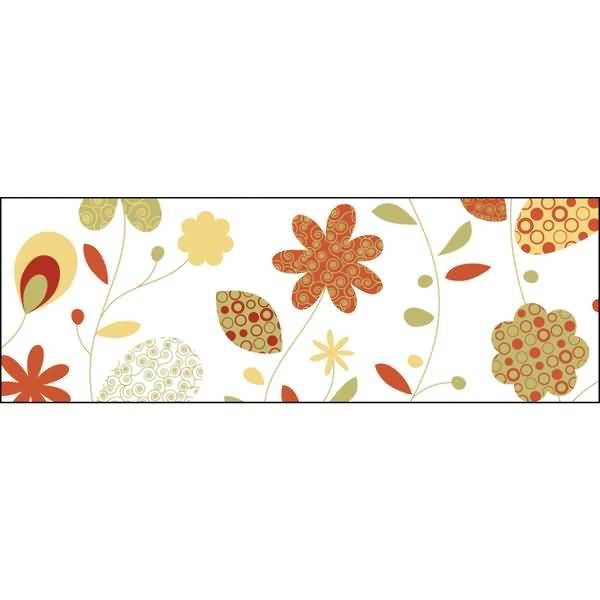 Transparentpapier 115g/qm A4 VE=5 Blatt Landhausblumen orange/grün