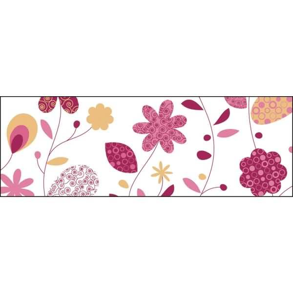 Transparentpapier 115g/qm A4 VE=5 Blatt Landhausblumen pink/orange