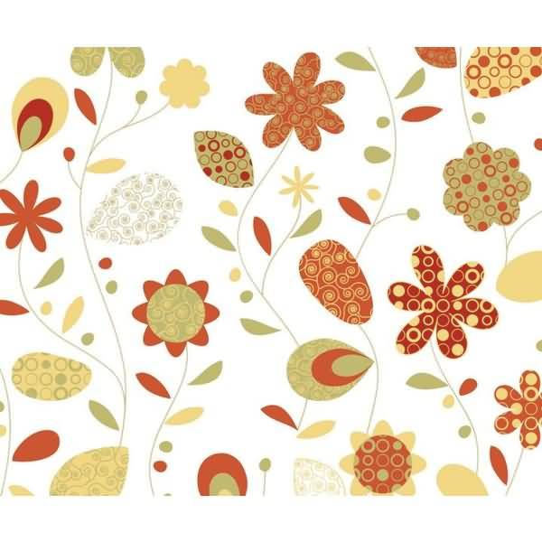 Transparentpapier Rolle 115g/qm 50x61cm Landhausblumen orange