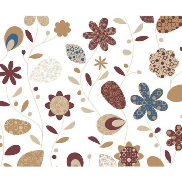 Transparentpapier Rolle 115g/qm 50x61cm Landhausblumen braun/petrol