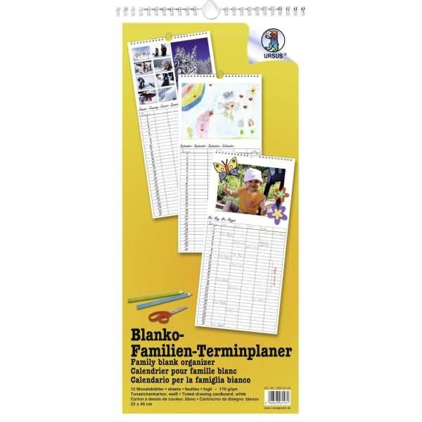 Familienterminplaner blanko 23x49cm zum Selbstgestalten