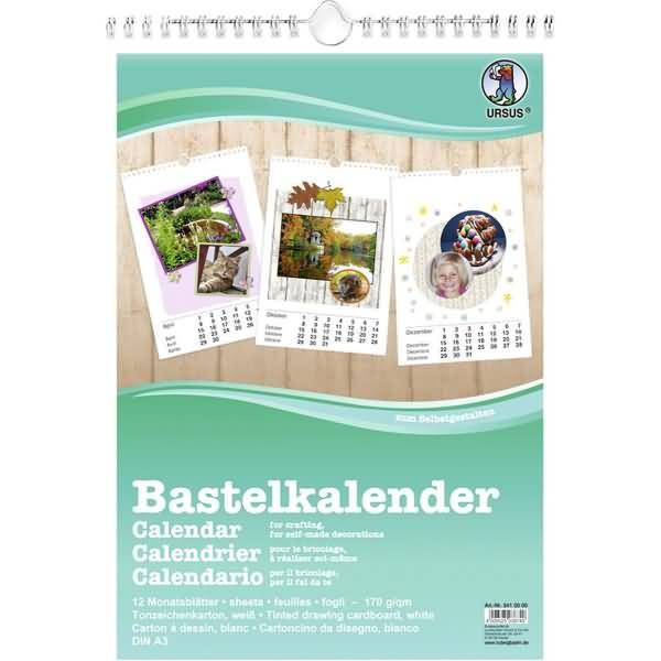 Bastelkalender weiß A3