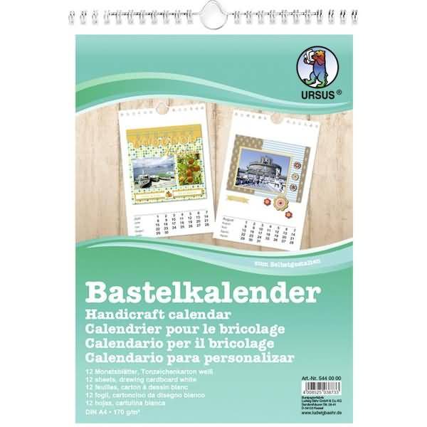 Bastelkalender weiß A4