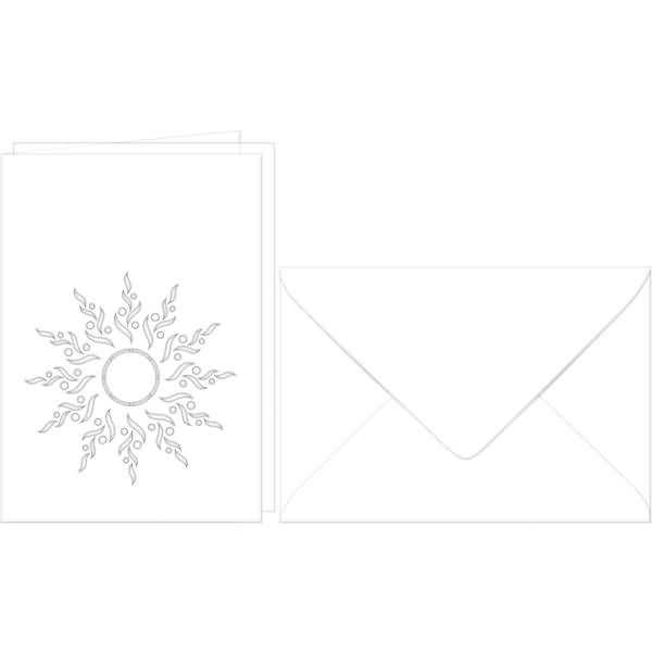 Doppelkarte A6 gelasert + Kuvert VE=5 Sets Sonne weiß