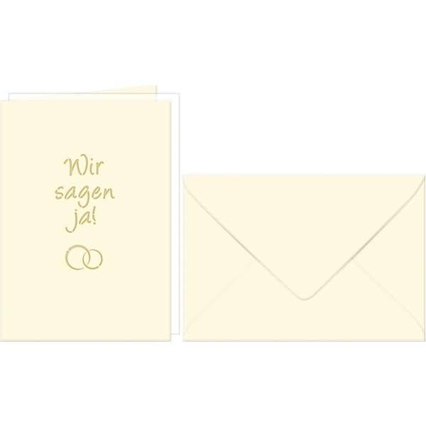 Doppelkarte A6 gelasert + Kuvert VE=5 Sets Wir sagen ja chamois