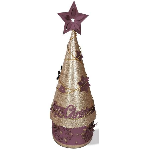 Designstreifen gelaser 'Merry Christmas' burgunder