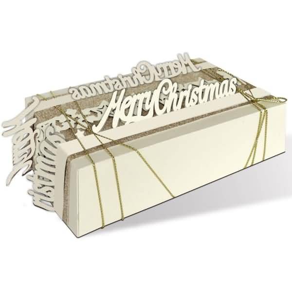 Designstreifen gelaser 'Merry Christmas' creme